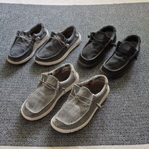 Hey Dude Men's Loafers in Black and Gray Mix